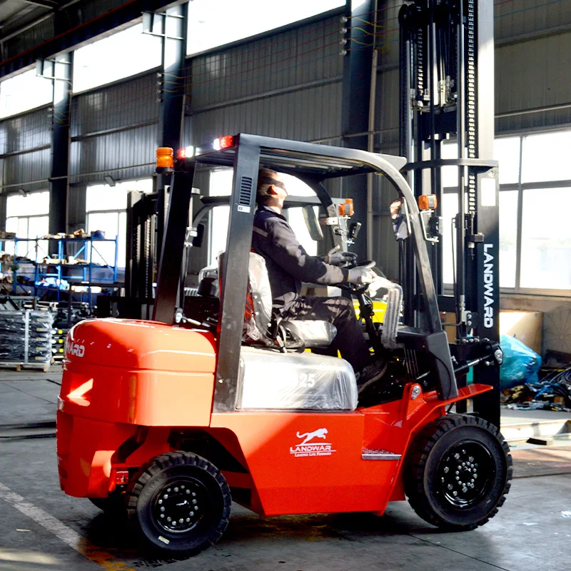 

LANDWARD Customized Diesel Forklift 3 Ton Hydraulic Lift Mini Rear Wheel Drive Diesel Forklift Handling CPC Wheel Forklift 2 Ton