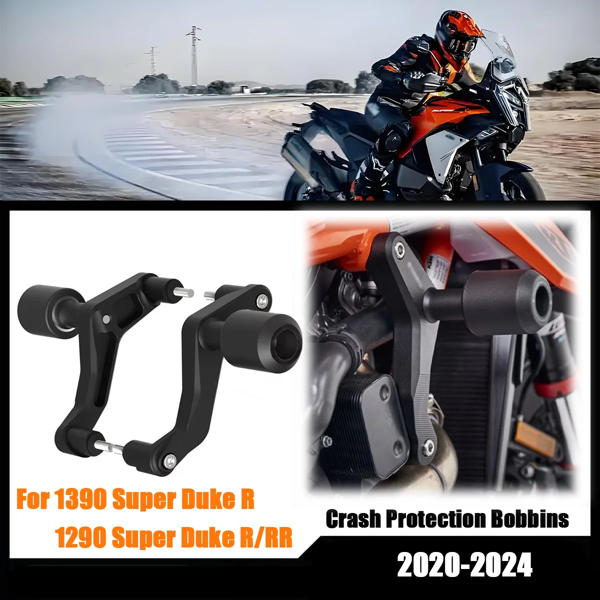 CrashProtection de rendimiento para Super Duke R 1390 2024+ Motocross Frame Sliders Crash Protector