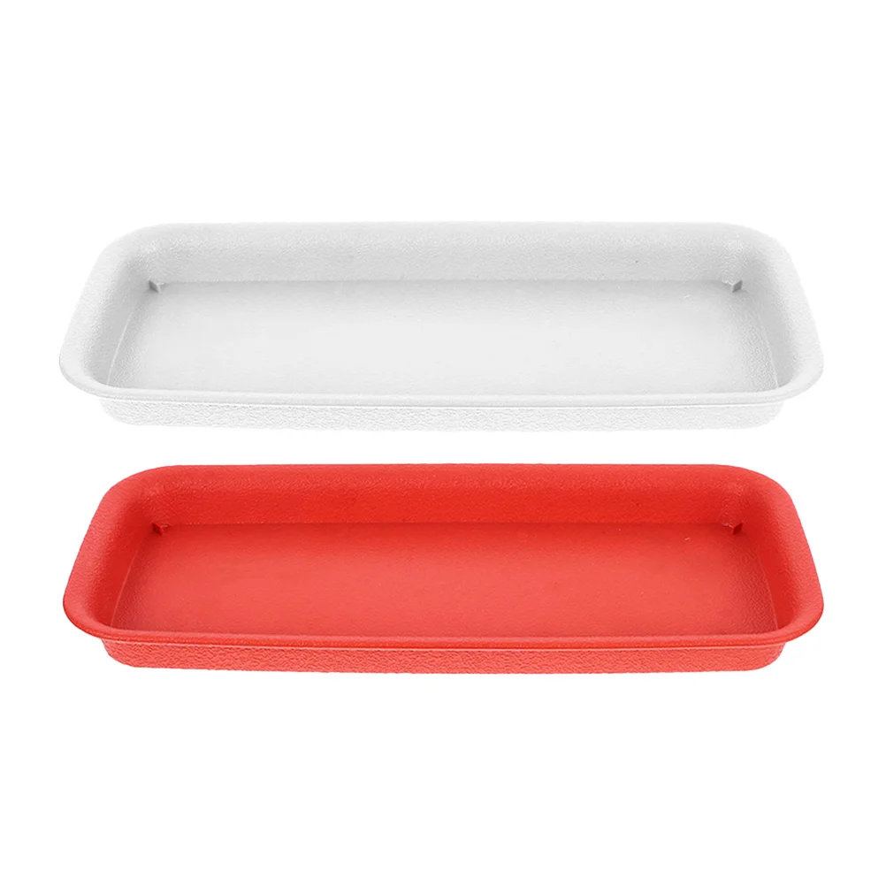 

2Pcs Rectangular Planter Tray Resin Flower Pot Saucers for Excess Water Control Indoor Outdoor Garden Organization