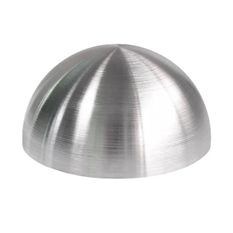 1-5 قطعة قطر 19 مللي متر-300 مللي متر الفولاذ المقاوم للصدأ نحى الفضة الكتان النهاية 1.0 مللي متر سميكة جوفاء نصف الكرة المزخرفة غطاء أنبوب فولاذي