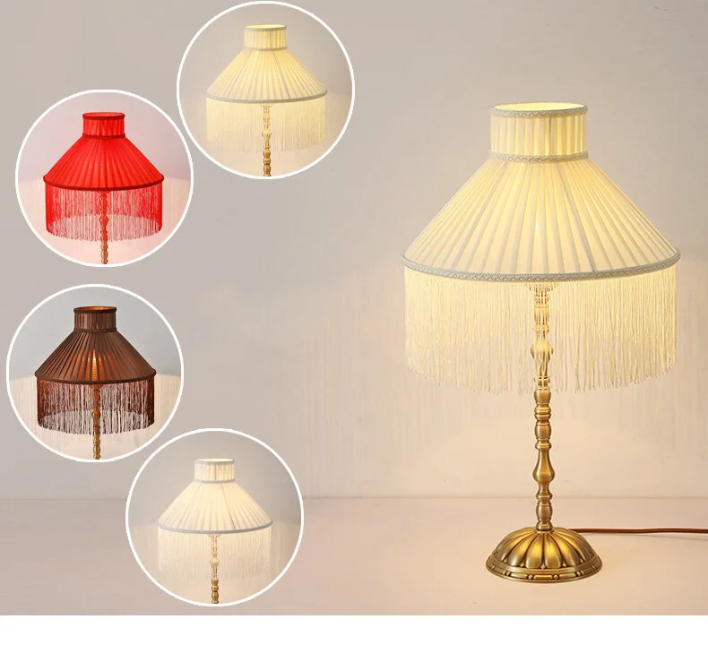 European Style Barrel Lamp Shades Cloth Bead Light Shade LampShades Floor Lamp Table Lamp Cover Pendant Living Room Decoration