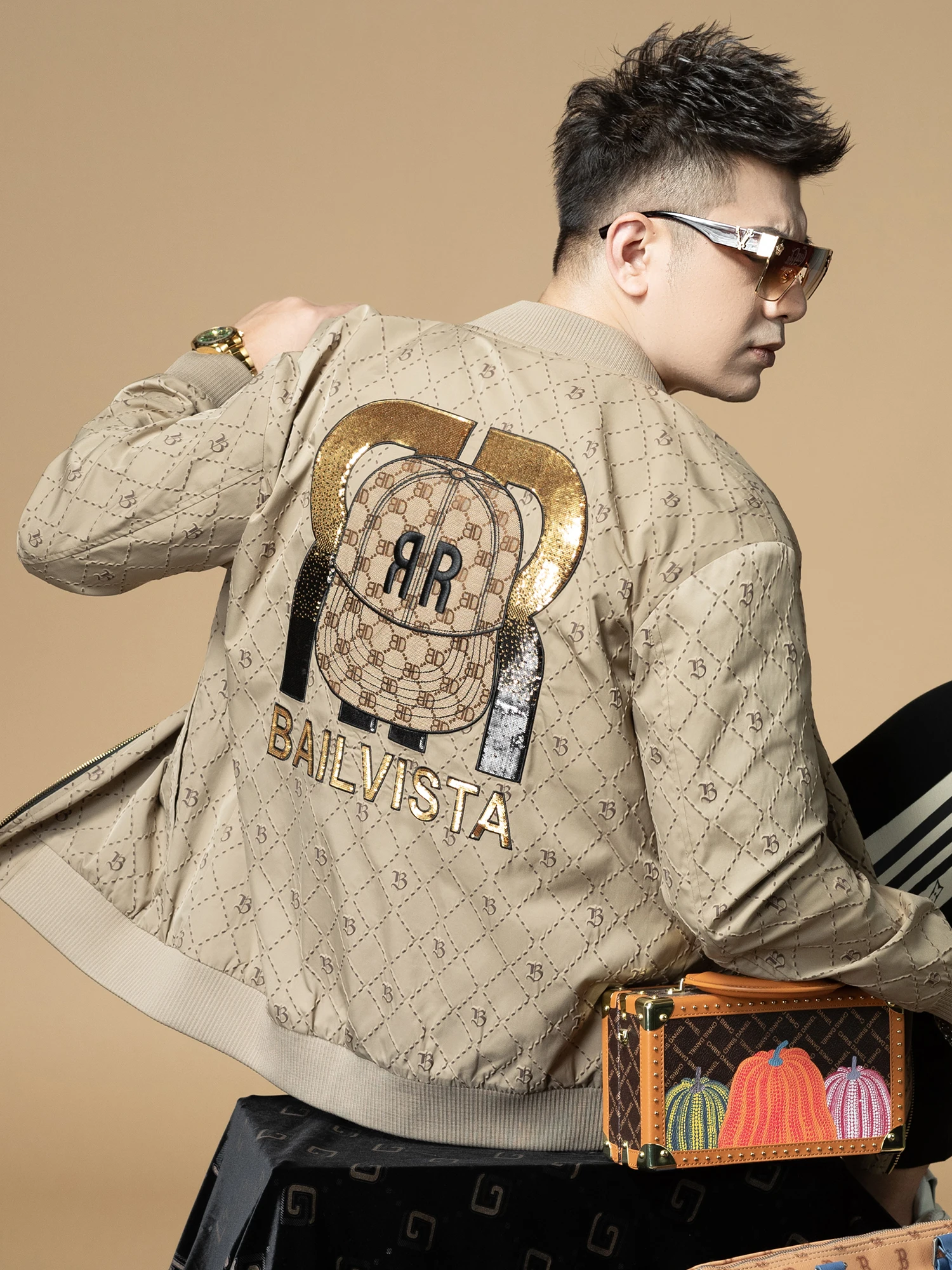 

Мужская куртка цвета хаки, весна-осень 2026, новая модная бейсбольная куртка с воротником-стойкой, молодежная, приталенная, с антимикробной пропиткой