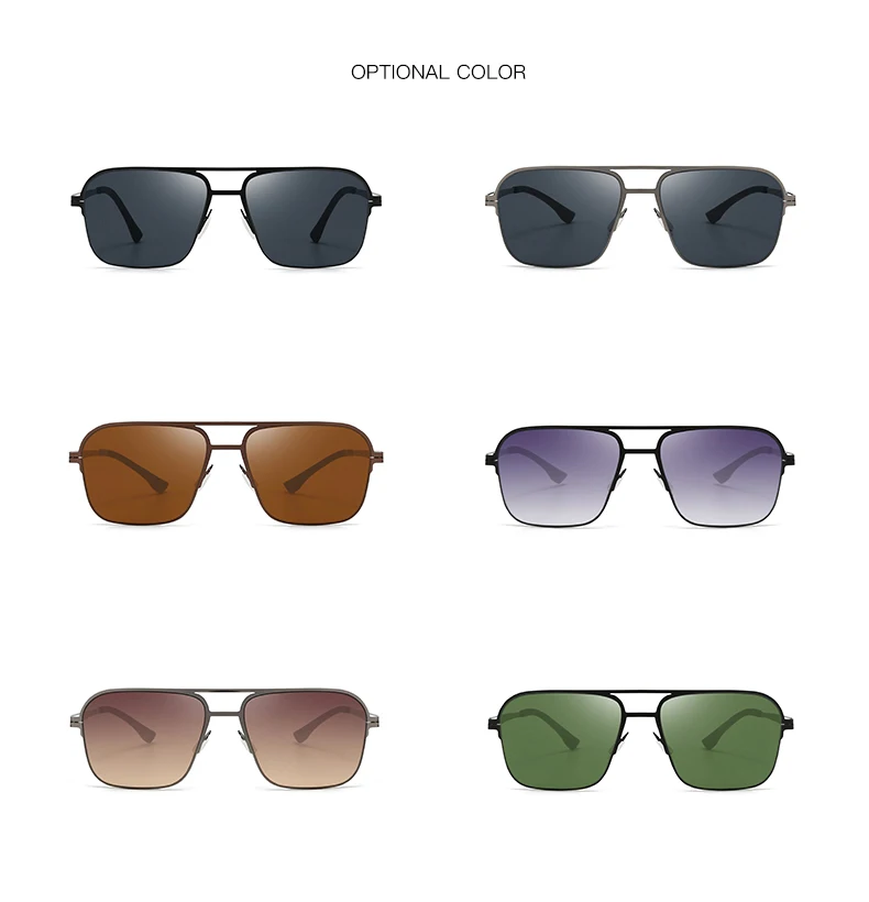 Modische Herren-Sonnenbrille aus Edelstahl mit doppeltem Fass, ultraleicht, hochwertig, sonnenblockierende Sonnenbrille mit großem Rahmen 5129 – Detail 7