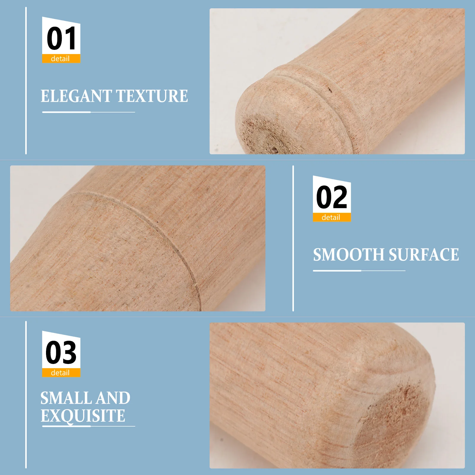 

Wooden 17.5Cm Premium Wood Kitchen Muddler For Garlic Spice Grinding Home Use Tool Wood Pestle Kitchen Muddler
