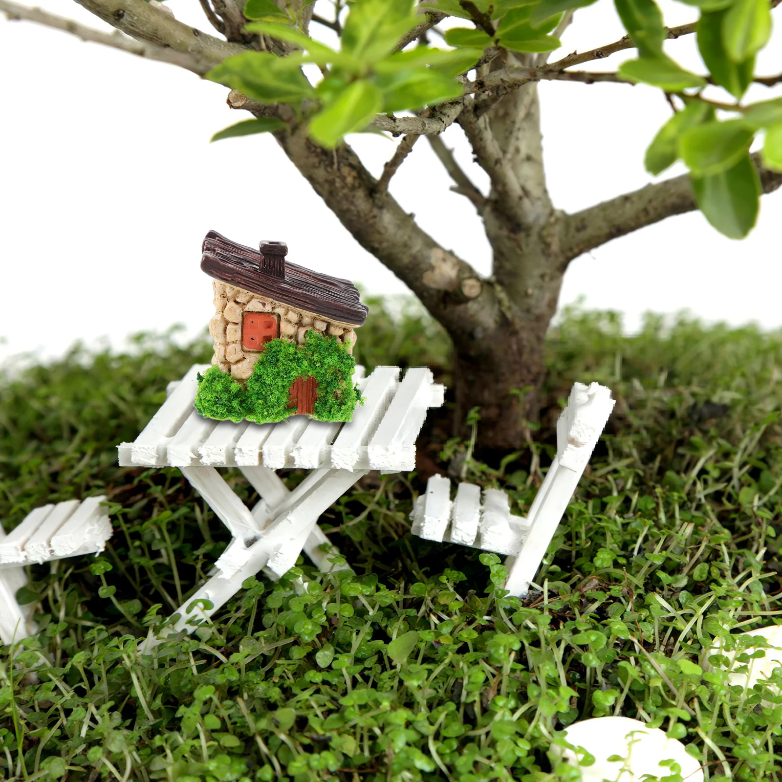 

9 Pcs Miniature House Decoration Bookshelf Chair Ornament Dining Chairs Mailbox Bricks Wooden s