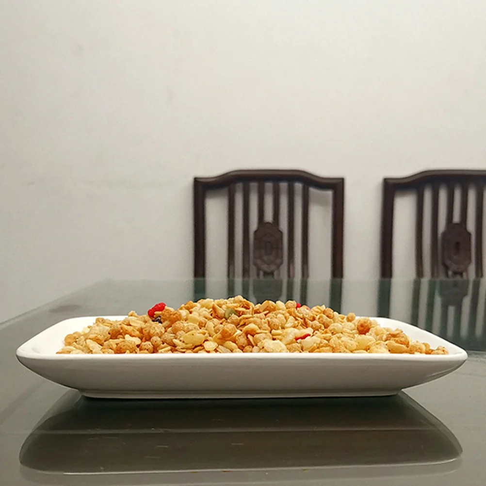 

3Pcs Rectangular Food Plates Lightweight Break Resistant Snack Dessert Pastry Breakfast Serving Platters Kitchen