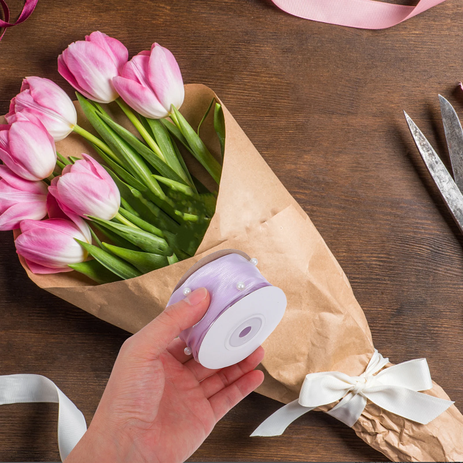 

1 Roll Elegant Soft For Cake Packaging Diy Wrapping Decorative Present Bows Wedding Bouquet Multi-Function Craft Party Diy