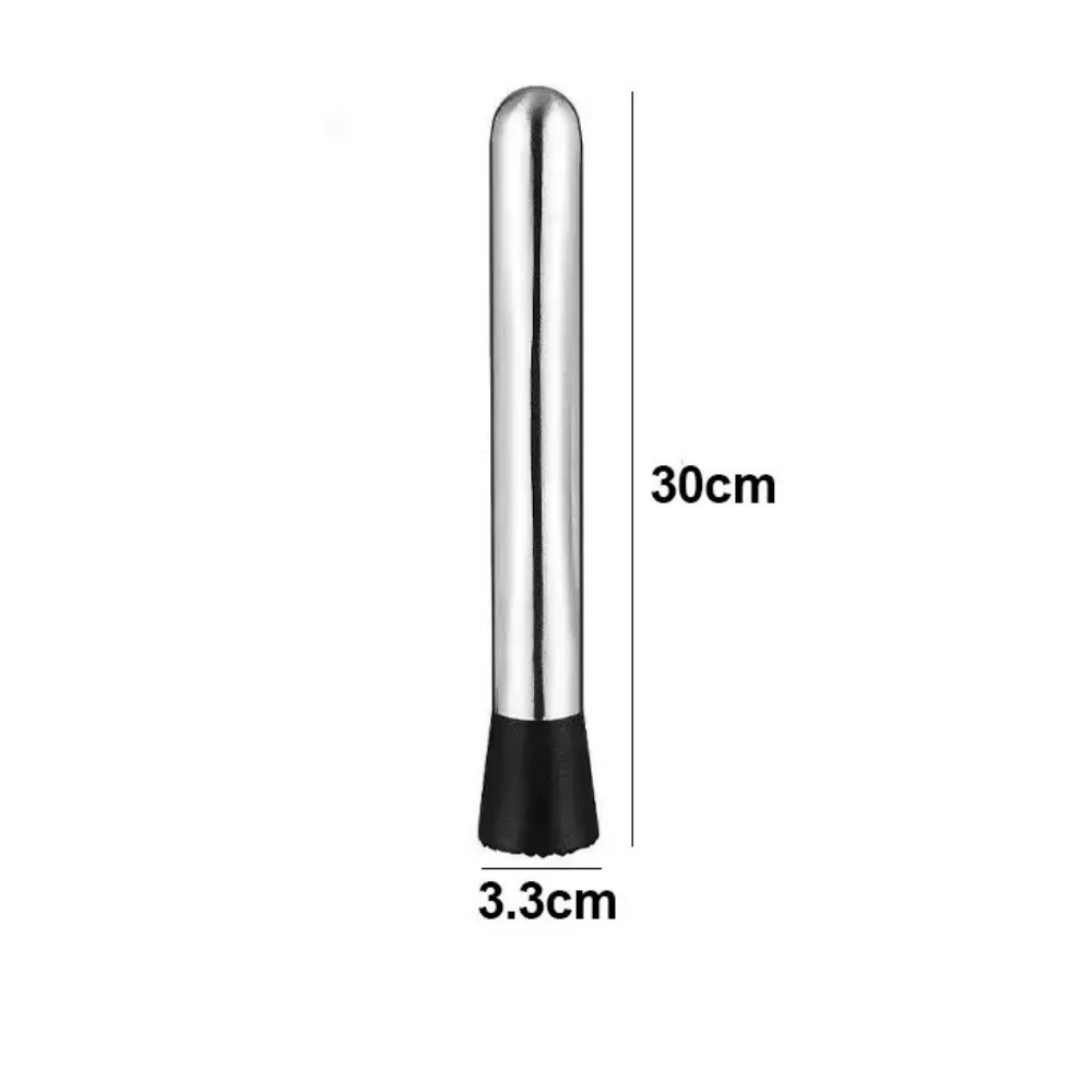 21/30CM Stainless Steel Cocktail Muddler Bartender Tool Lemon Smasher Ice Crusher for Mojitos Fruit Drinks Home Kitchen Bar Use