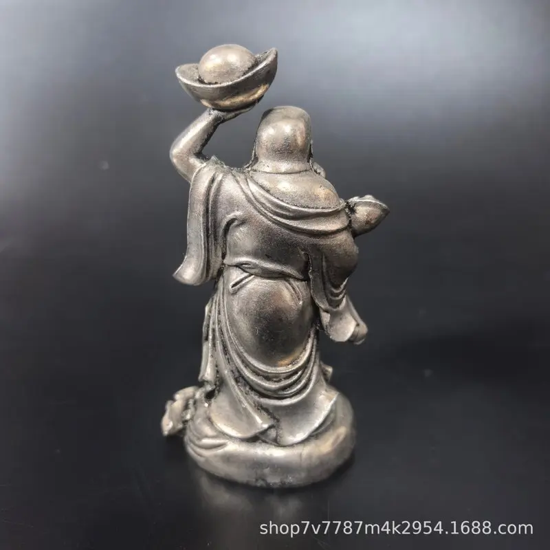 Antique Brass Craftwork Silver-Plated Buddha Ingot Home Living Room Decorative Ornament