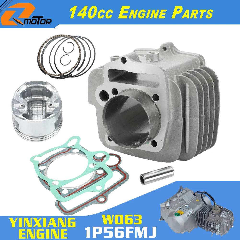 140cc Engine Cylinder Set 56mm Bore Cylinder Piston Ring Gasket For KAYO BSE SSR SDG YX140 YinXiang Dirt Pit Bike Atv Quad Parts