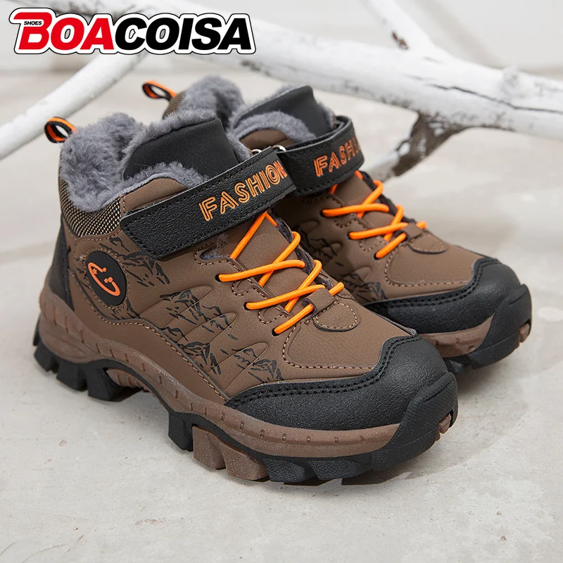

Winter Children's Casual Boots Snow Shoes Non-slip Outdoor For Kids Boys Girls Climbing Fashion Waterproof Warm Sport Sneakers