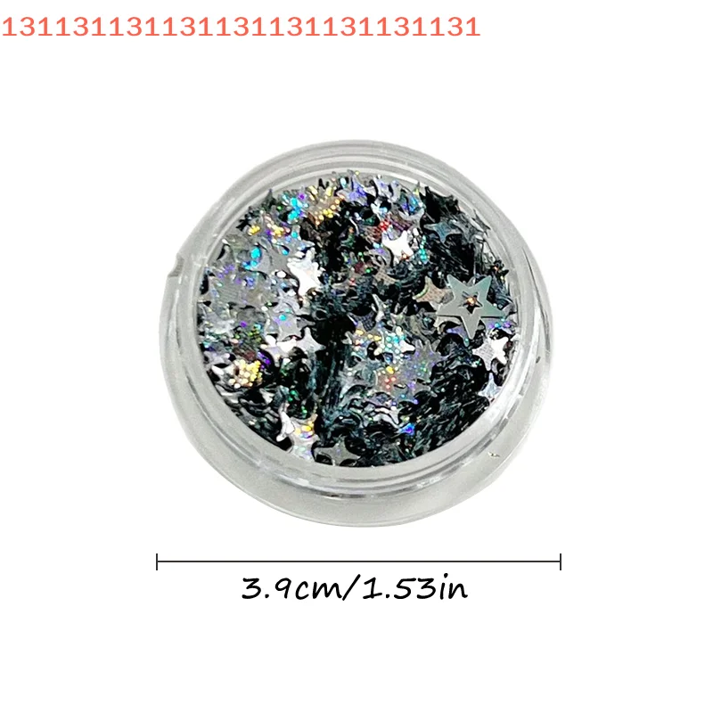 Kawaii ستار بريق الليزر مسمار رقائق الخماسي الترتر DIY مانيكير اكسسوارات فلاش صغير مسمار السحر لفن الأظافر الإبداعية