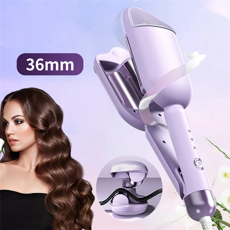 A01V-Rizador de pelo eléctrico con forma de huevo, rizador de pelo ondulado con agua en forma de lana, enchufe estadounidense grande de 36Mm