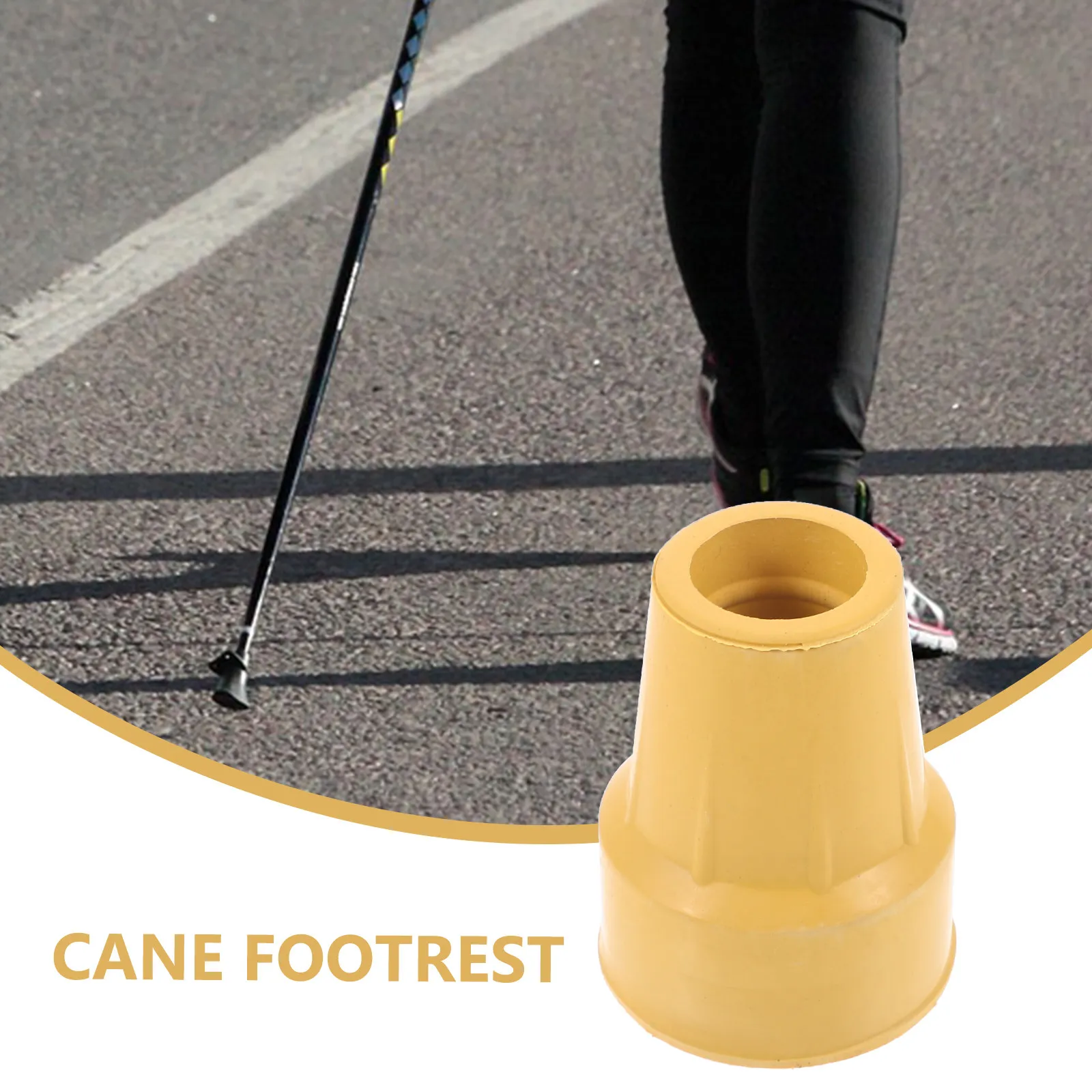 4Pcs Lightweight Shockproof Walking Stick Rubber Tips Cane Foot Protectors Anti-Slip Crutch End Covers for Trekking Poles Hiking