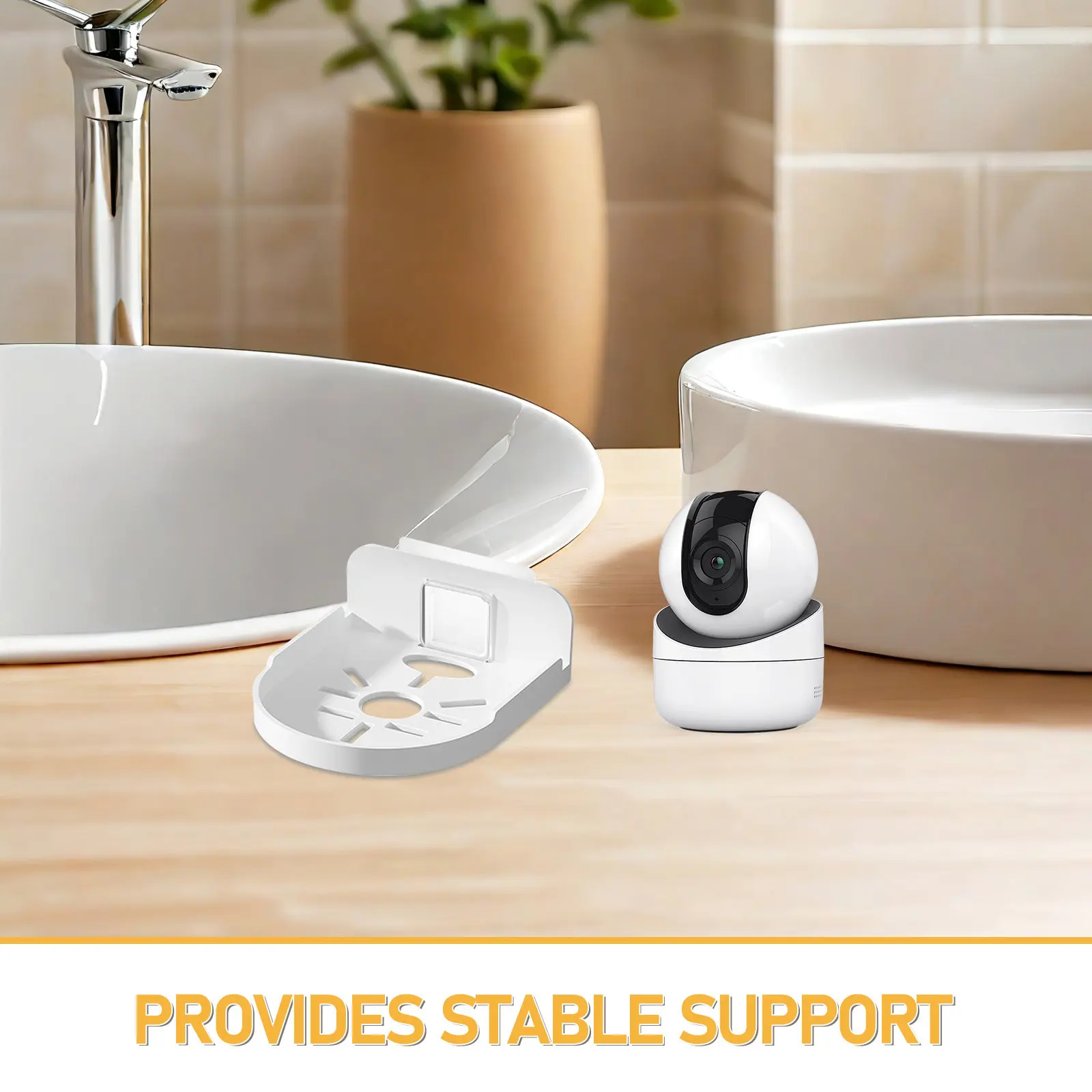 No Punching Wall Mount Small Floating Shelf for Speakers Security Camera Holder Adhesive Storage Rack Stand Camera Mount
