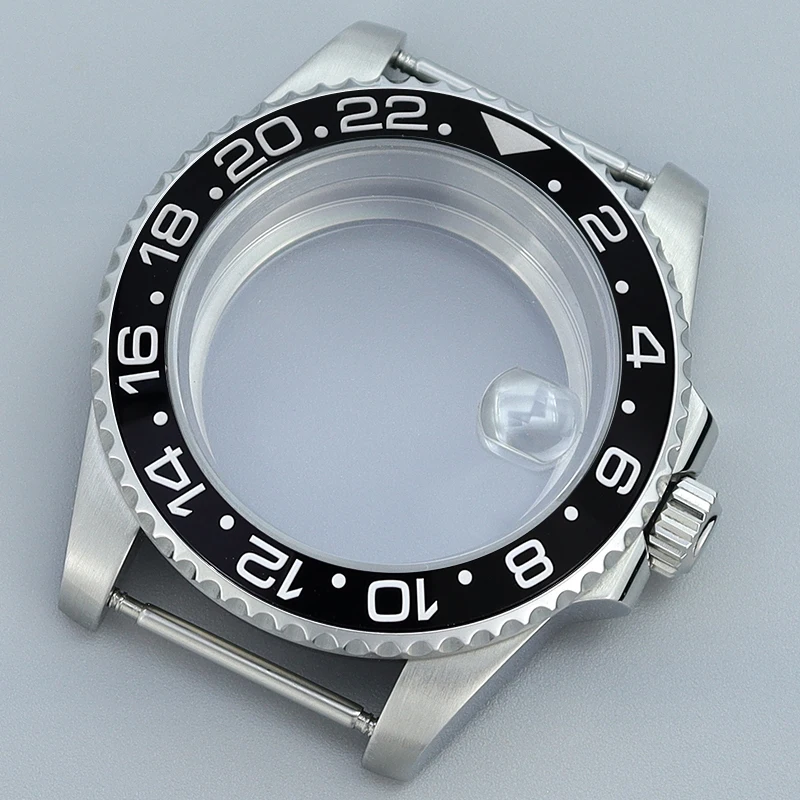 

NH35 Case 40mm For Seiko NH35 NH36 NH34 NH38 Eta 2824 Miyota 8215 Movement Men Watch GMT Case Black Ceramic Bezel Sapphire Glass