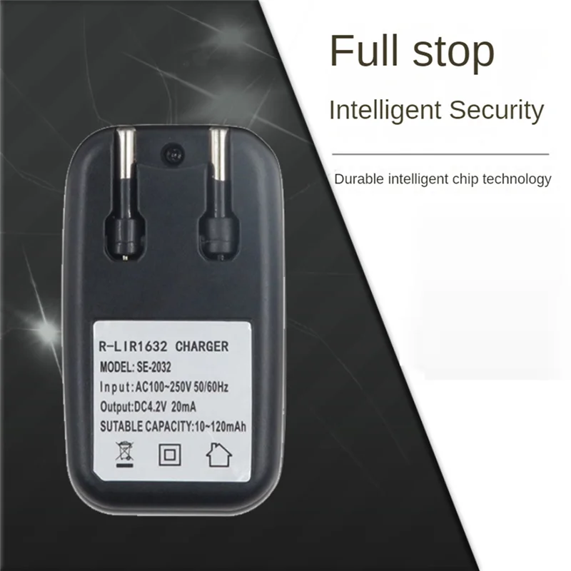 HFES 4,2 V Lir1632 cargador de batería para Lir1632 Lir2025 Lir2032 pila de botón enchufe de la UE