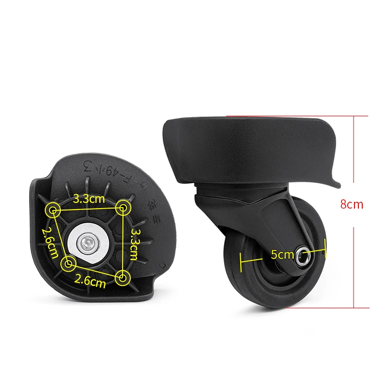 Luggage Wheels swivel caster F-49 F49 20Q Silent Replacement with Screws Repair Kit