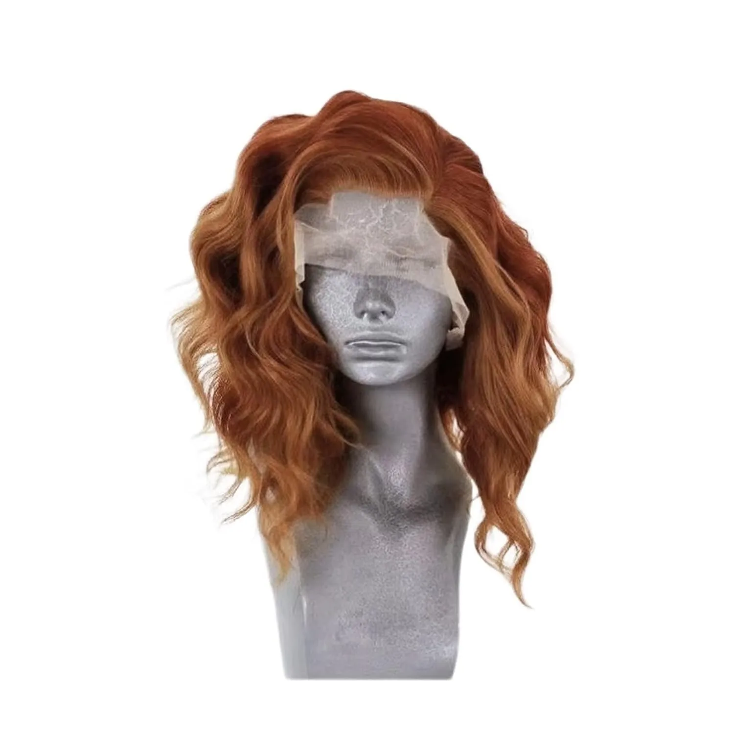 250% قبل قطع HD الدانتيل الباروكات الأمامية البني المحمر قصيرة الجسم موجة 13X4 HD الدانتيل الشفاف الجبهة بيروكات صناعية النحاس الأحمر الملونة