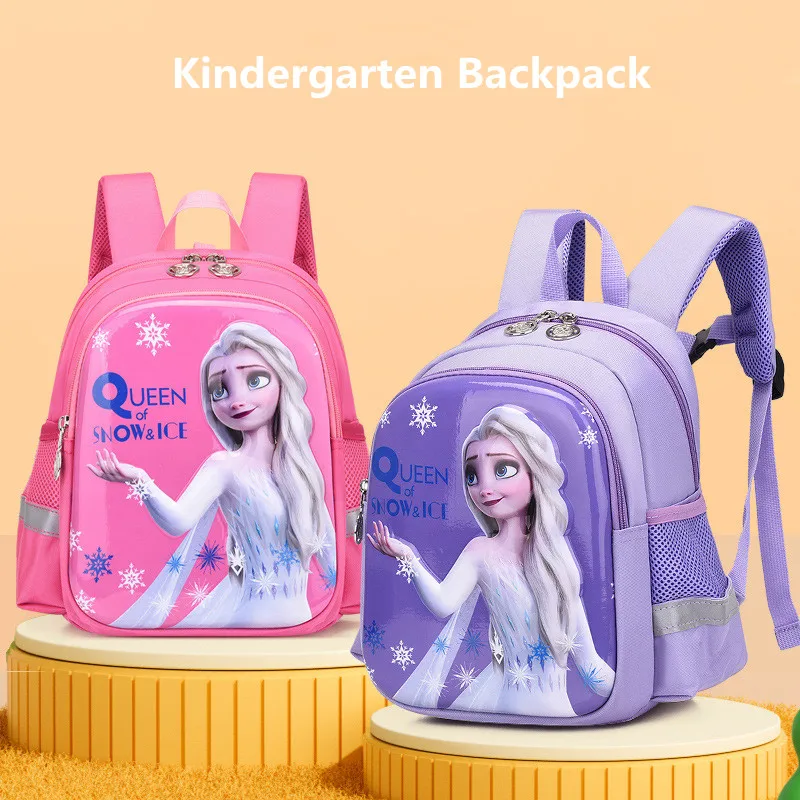 Disney Frozen Kindergarten Bag For Girls Elsa Anna Student Shoulder Orthopedic Anti-Lost Backpack Kids Christmas Gifts Mochilas