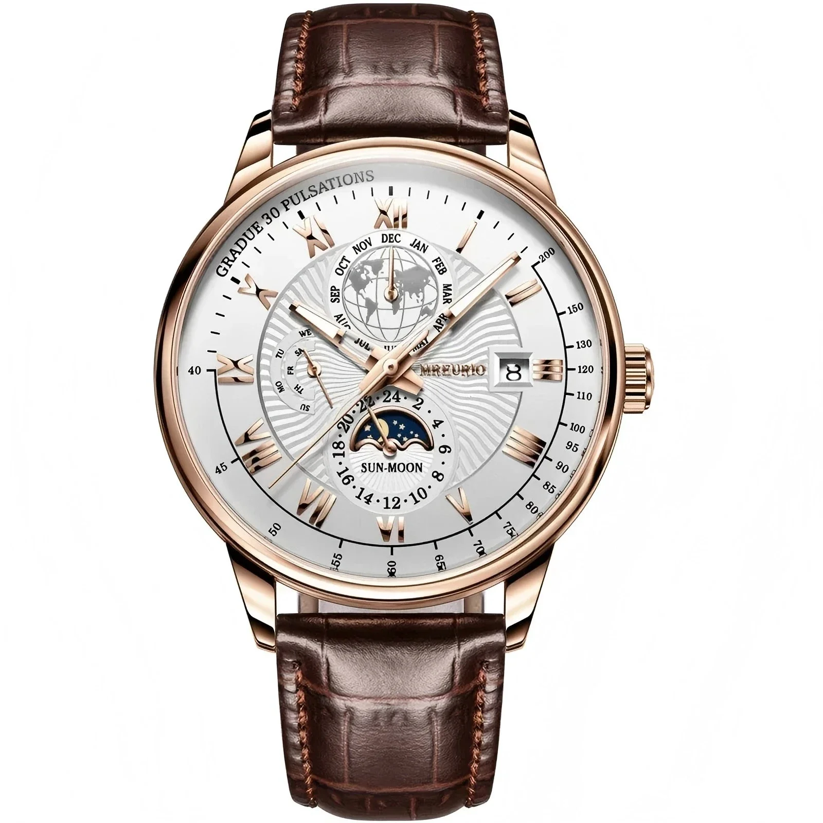 New Calendar Starry Sky Moon Men's Quartz Watch Belt Hollow Watch