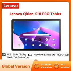 Lenovo Qitian K10 Pro Tablet Pad wersja globalna 10.6 ''60Hz wyświetlacz MediaTek G80 8 rdzeniowy Max 1.8GHz Android 12 4GB 128GB 7700mAh