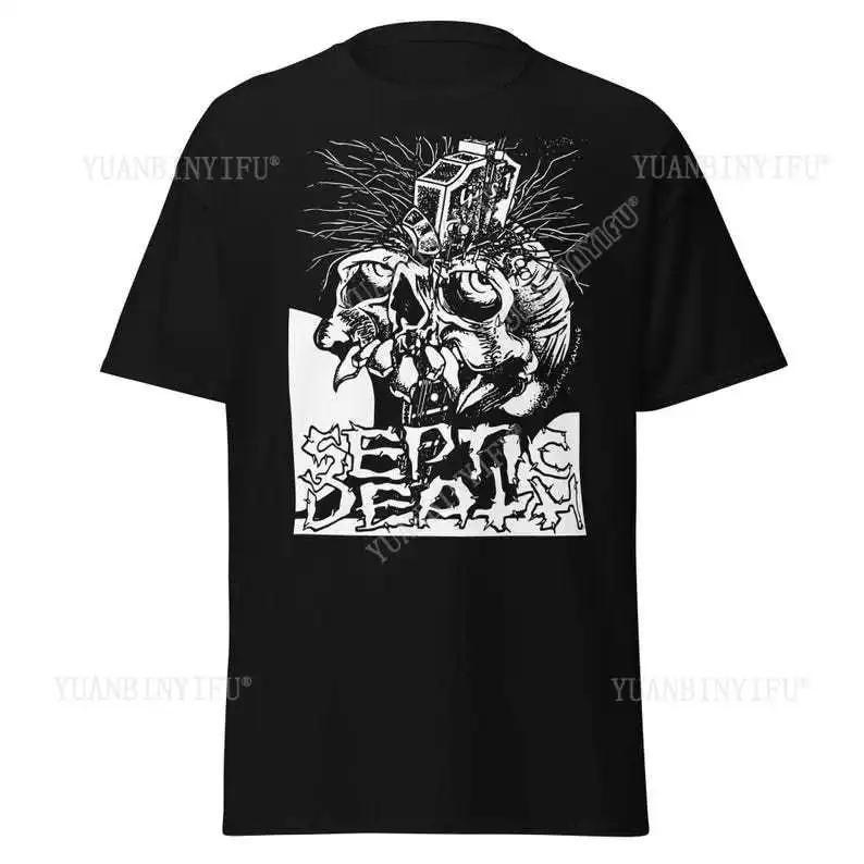سيبتيك الموت تي شيرت خمر المتشددين الشرير ميرش ريترو فاسق الملابس القطن خمر جولة الرقبة الشارع الشهير تيز قصيرة الأكمام #2