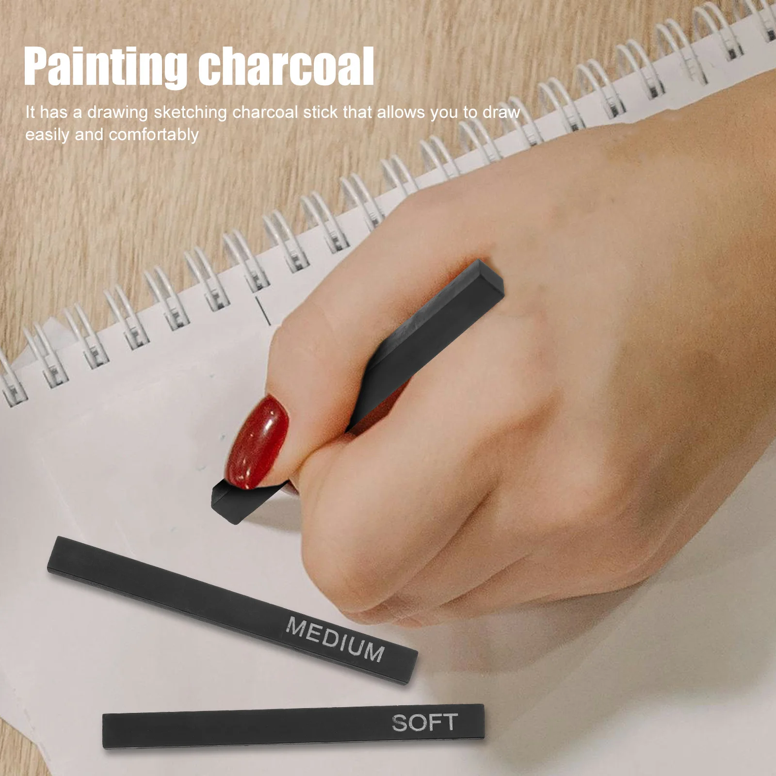 

1Set Charcoal Drawing Set Compressed Sketching Sticks Lightweight Durable Professional for Artists and Hobbyists