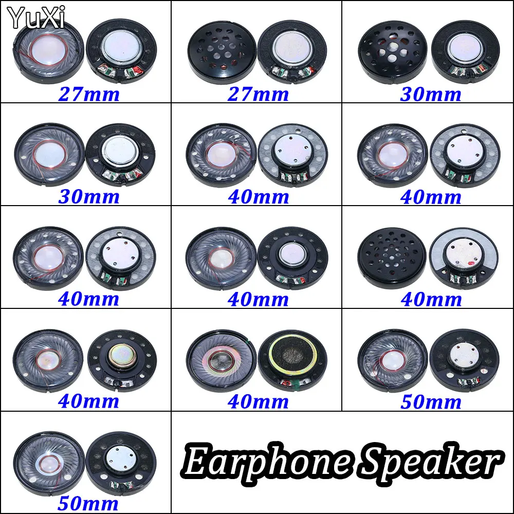 1Pcs 27mm 30mm 40mm 50mm Driver Hifi Bluetooth White Magnetic Headphone Speaker High-end Earphone Diy Loudspeaker Repair Parts