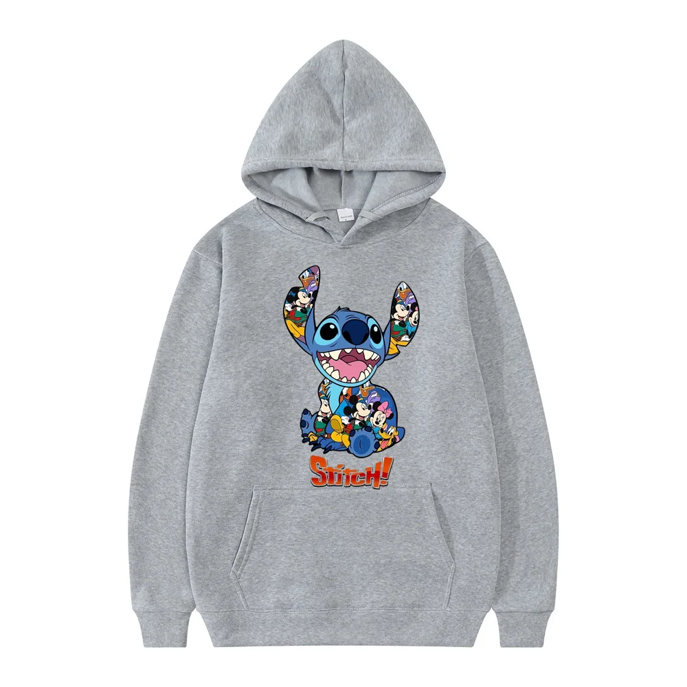 Stitch Disney Anime Hoodie Print Sweatshirt Boys Fleece Pullover Y2k Sudadera Disney Casual Hoodies Jacket Kids Clothes Girls