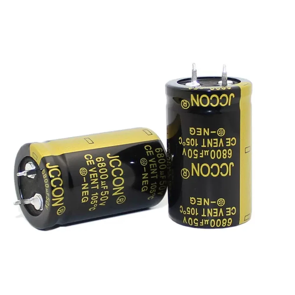 

2pc 6800uf 50V JCCON Black Gold Audio Amplifier Filter Capacitor 25x40mm