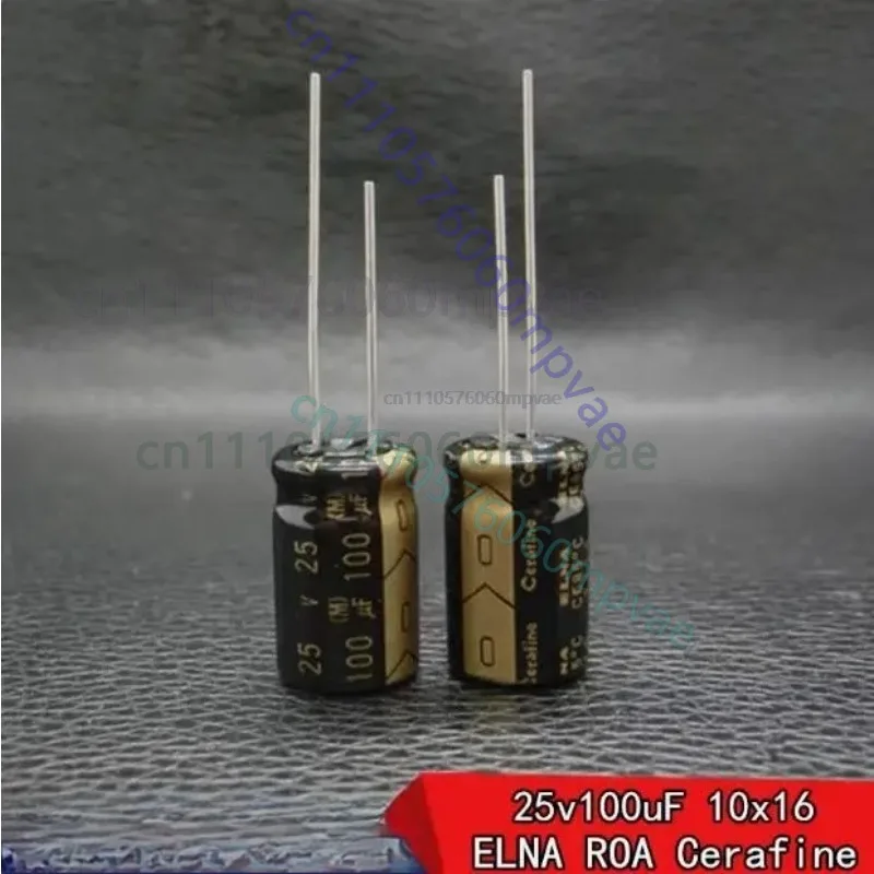 30-個日本オリジナル-elna-cerafine-roa-25v-100uf-銅足発熱オーディオ電解コンデンサ-10x16mm