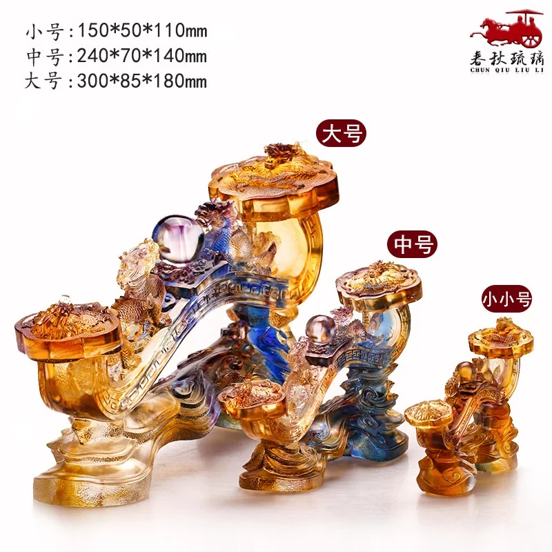 Colored glass exquisite Ruyi ornaments as one wishes gift crafts