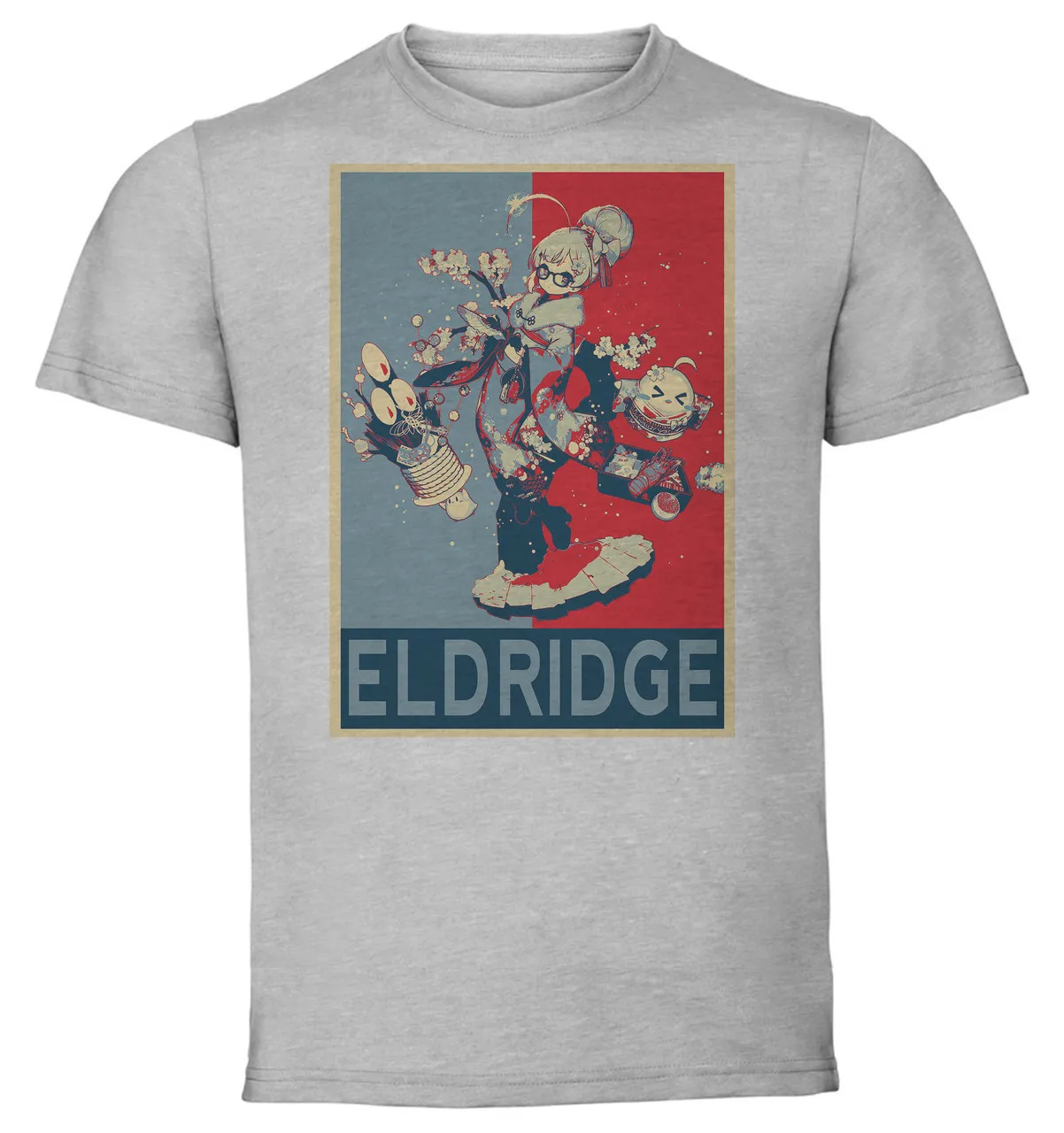 

T-Shirt Unisex Grey Propaganda Azur Lane Eldridge New Year Handholding