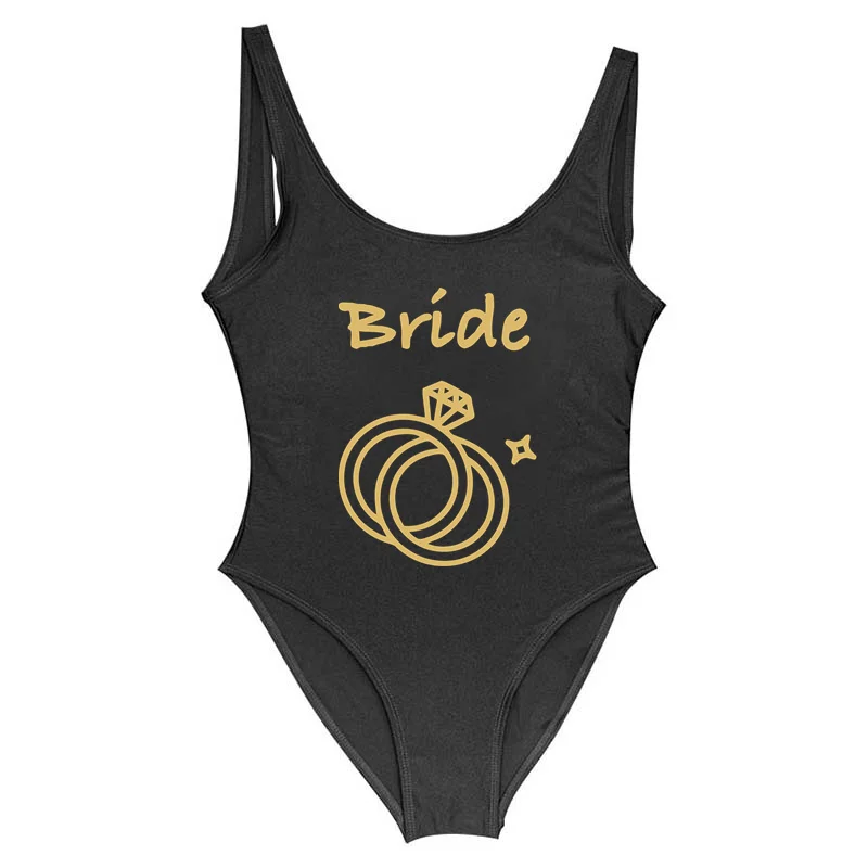 Bride & Bride Drinking Team Bachelorette Party One Piece Swimsuit Lady Wedding Party Women Swimsuit Swimwear Bikini