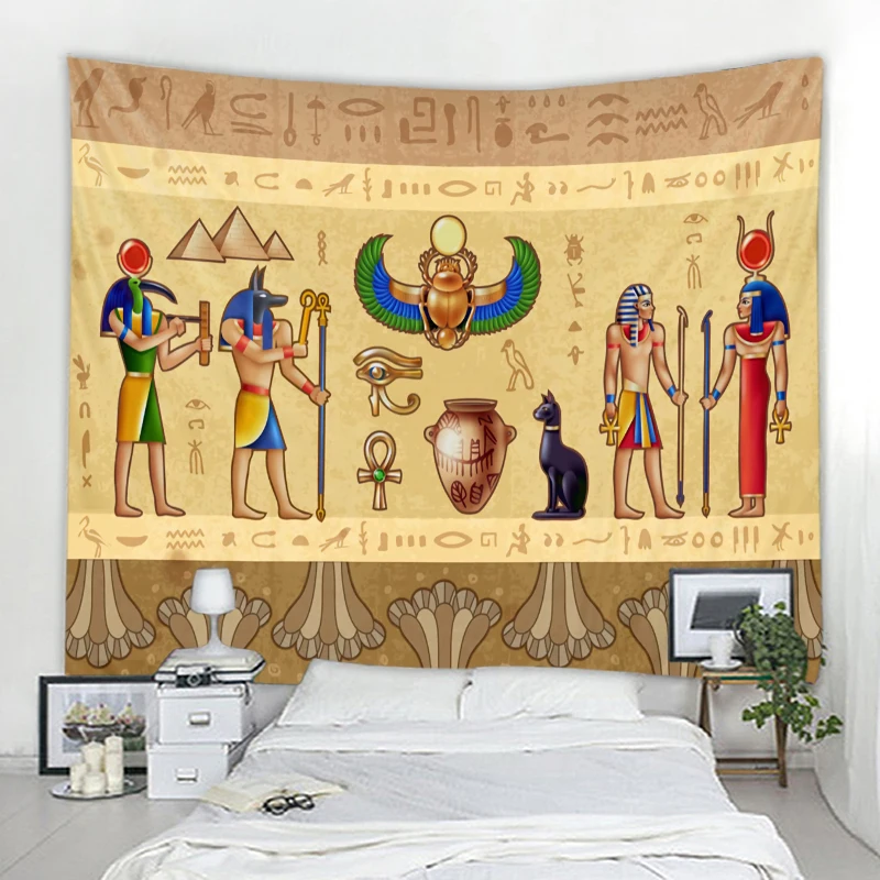 نسيج زخرفي لخلفية الحضارة المصرية العتيقة ماندالا بوهو هيبي لتزيين الحائط نسيج ديكور المنزل نسيج