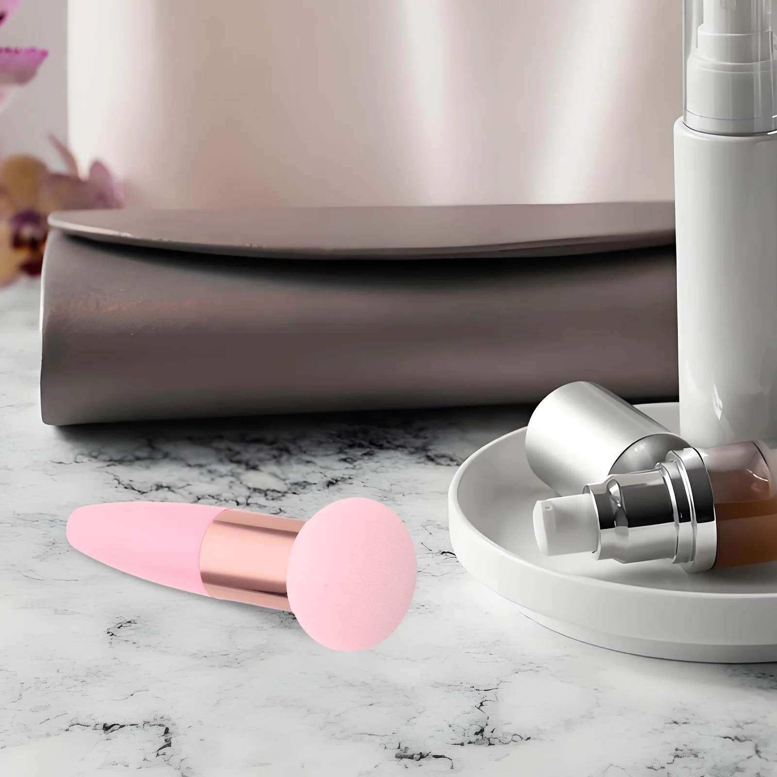 

3pcs Mushroom Head Makeup Sponge Silicone Applicator For Foundation Powder Blush Reusable Sponge Holder Multifunctional