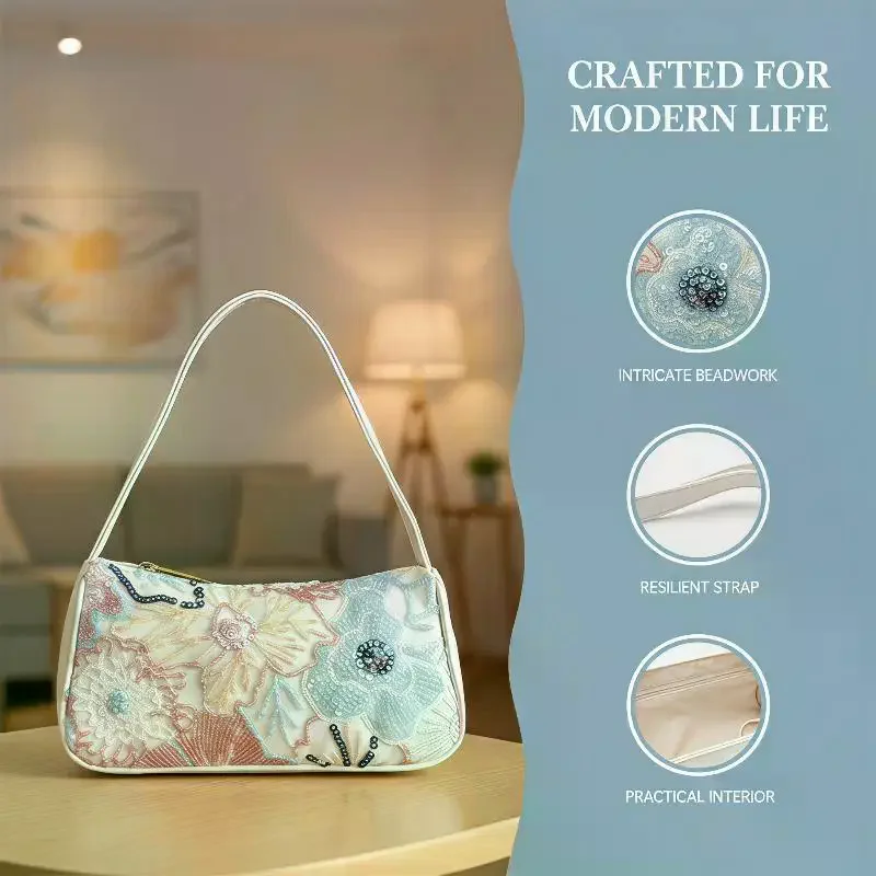 Shoulder Bag Floral Sequin Bag Embroidery Gala Night Party Outfits Prom Bag Wedding Items Elegante Valentine Gift