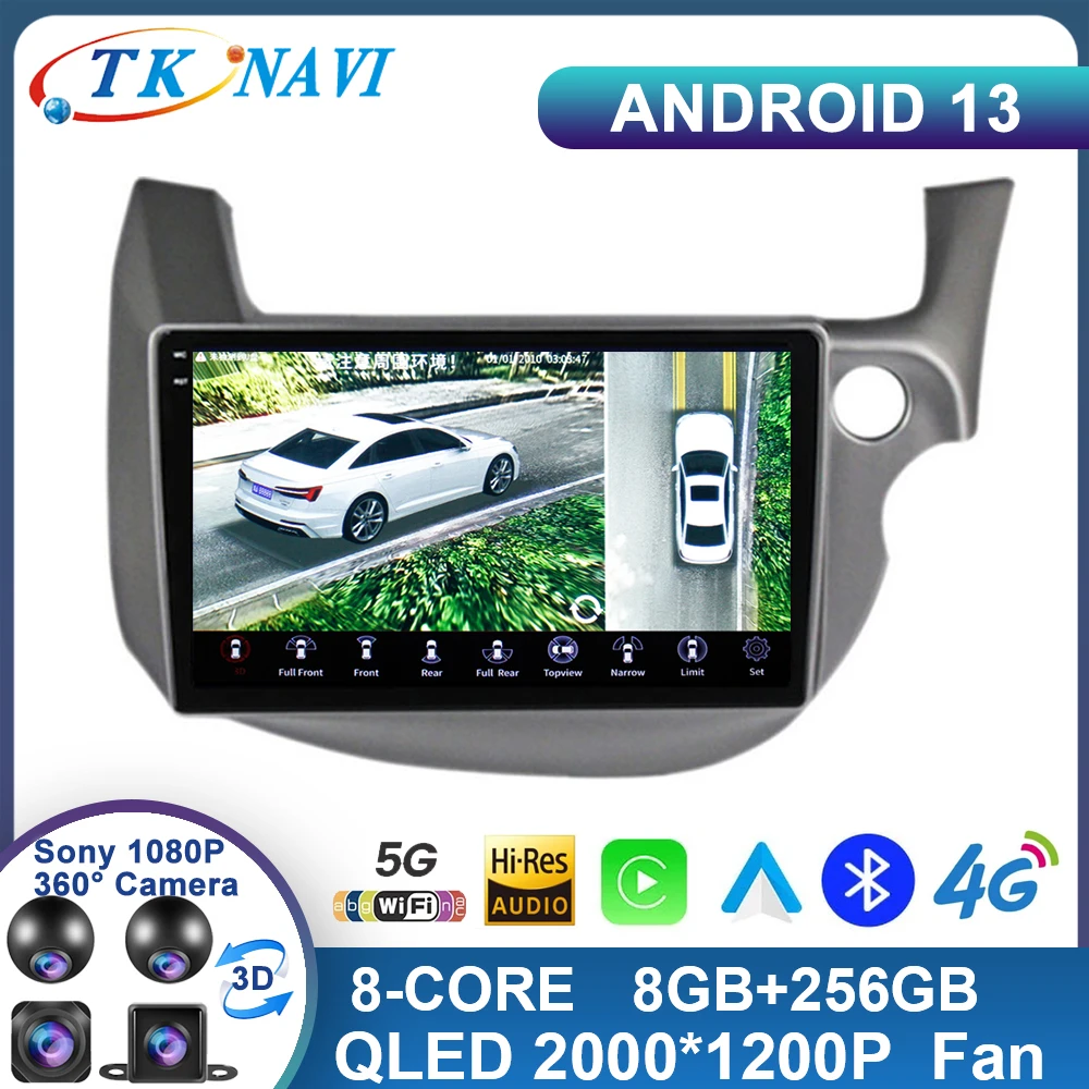 

RHD Android 13 Car Radio For Honda Fit Jazz 2007 - 2013 Multimedia Video Player Mirror Connection Split Screen NAVI Head Unit BT