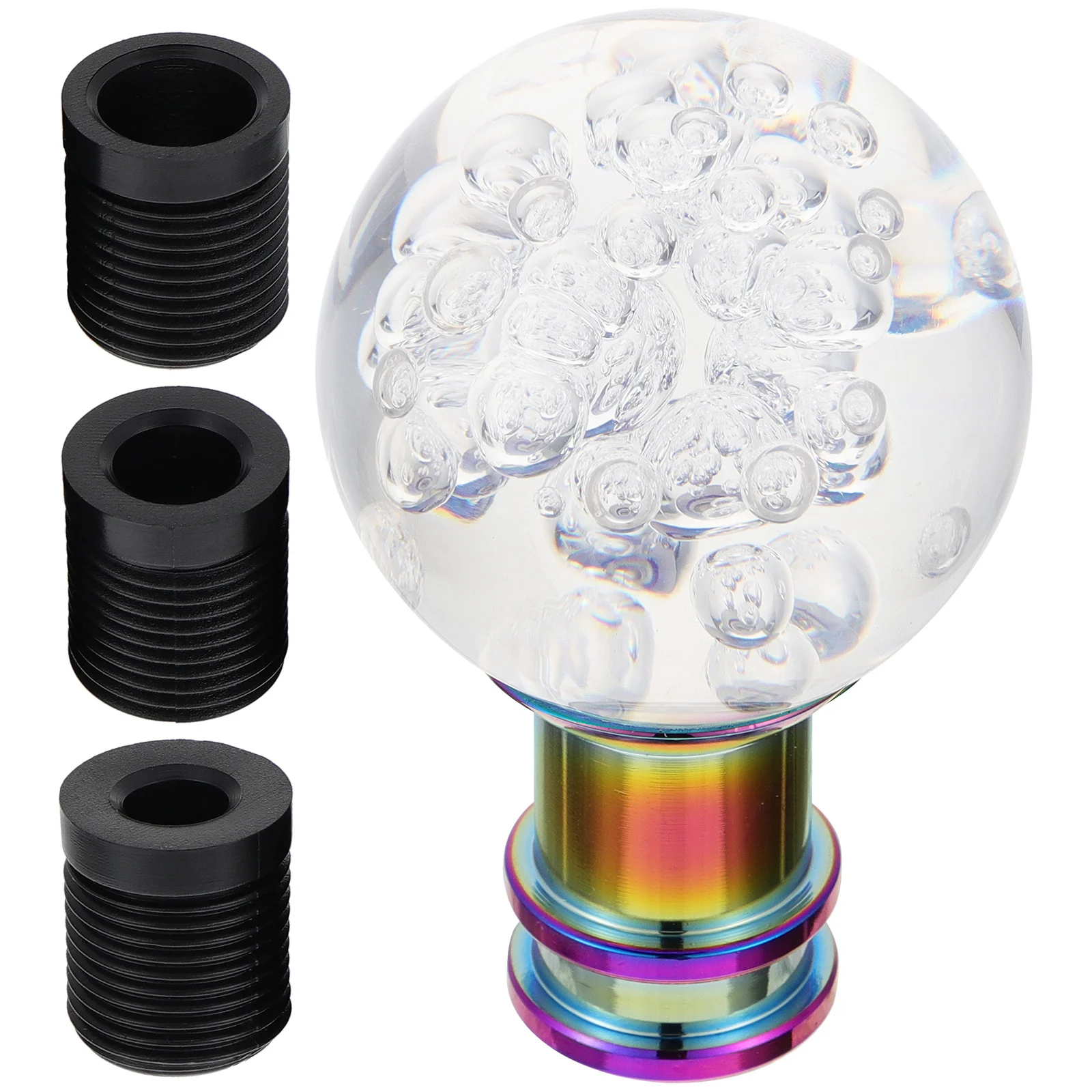 

Car Gear Knob Head Acrylic Manual Shift Knob Adapter Round Crystal Transparent Bubble Bright Color Durable For Suv Truck Vehicle
