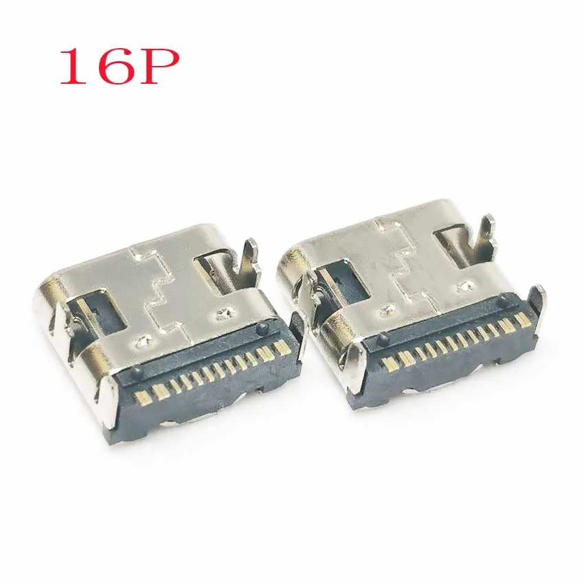 1/5/10PCS 16 Pin SMT Socket Connector Micro USB Type C 3.1 Female Placement SMD DIP For PCB Design DIY High Current Charging
