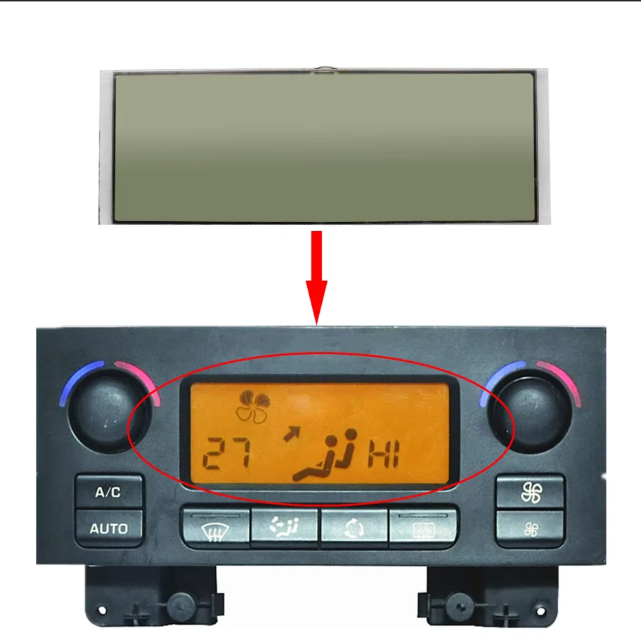 

Дисплей LCD для Peugeot 207, ремонт пикселей кондиционера, мониторы информации ACC, экран с желтым/красным фоном
