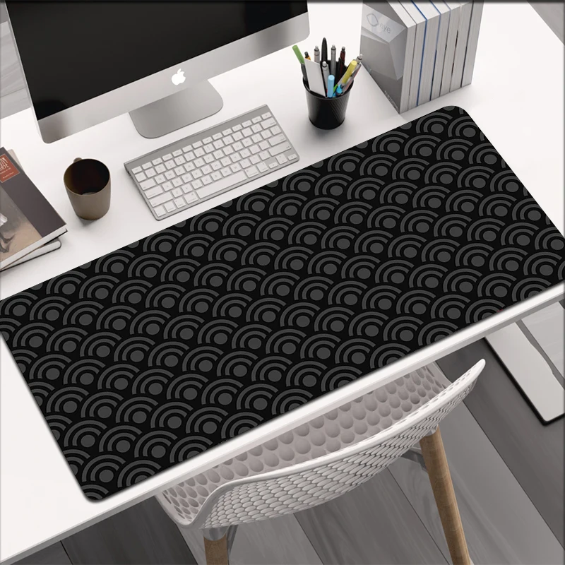 

Japan Desk Mat Mouse Mats Laptop Art Minimalist Mouse Pad Black and White Mousepad Company Computer Desks Gaming Accessories Mat