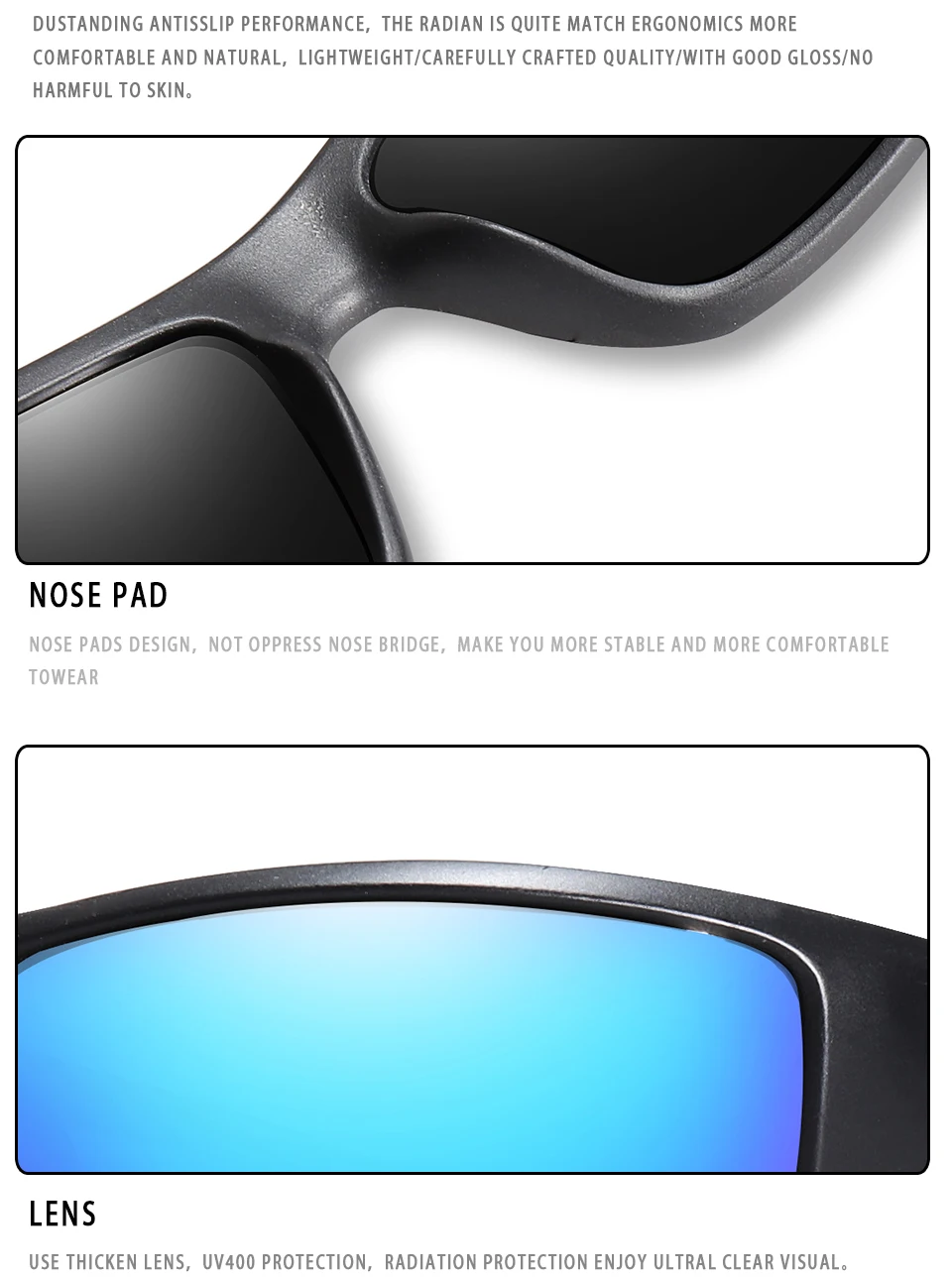 LOISRUBY Polarisierte Radfahren Sonnenbrille Camouflage Fahren Outdoor Sport Angeln Laufen Brille UV400 Tacakle Brillen – Detail 11