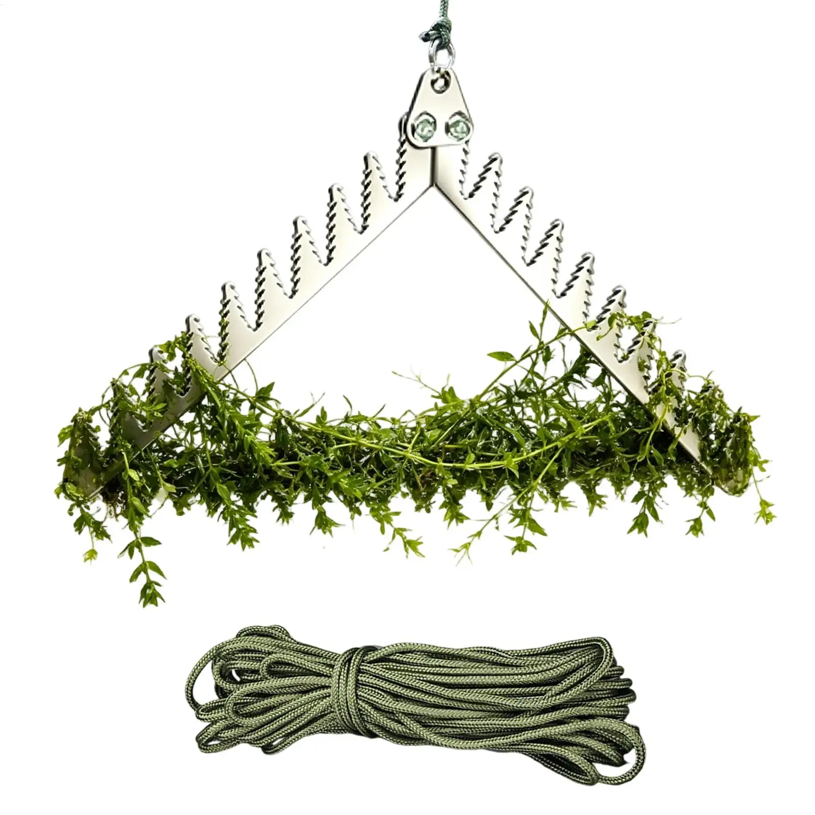 Lake Grass Cutter Foldable Serrated Aquatic Plant Cleaning Tool with 65.6ft Rope Pond Plant Cutting Tool for Underwater Dock
