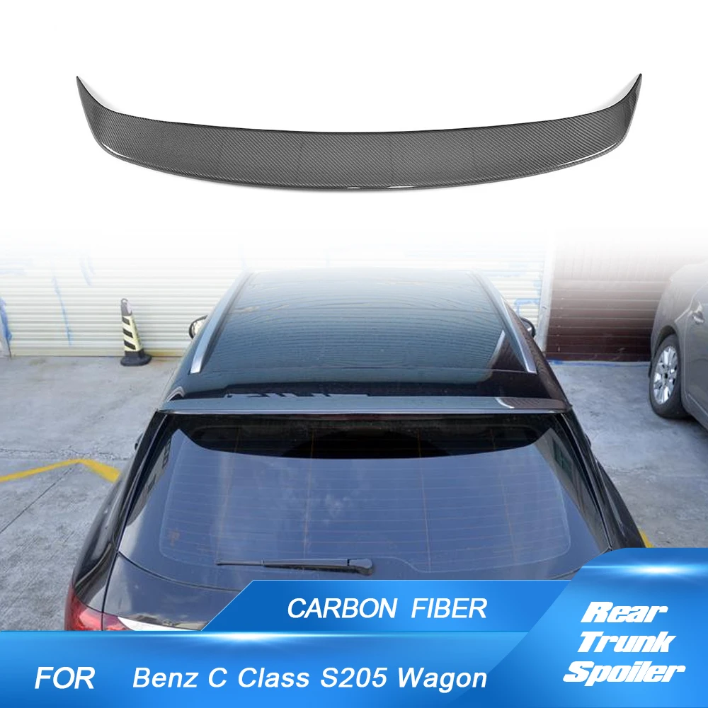 

Carbon Fiber Car Rear Roof Spoiler Window Wing FRP Black for Mercedes-Benz C Class S205 Wagon Hatchblack 2015-2018 Not for AMG