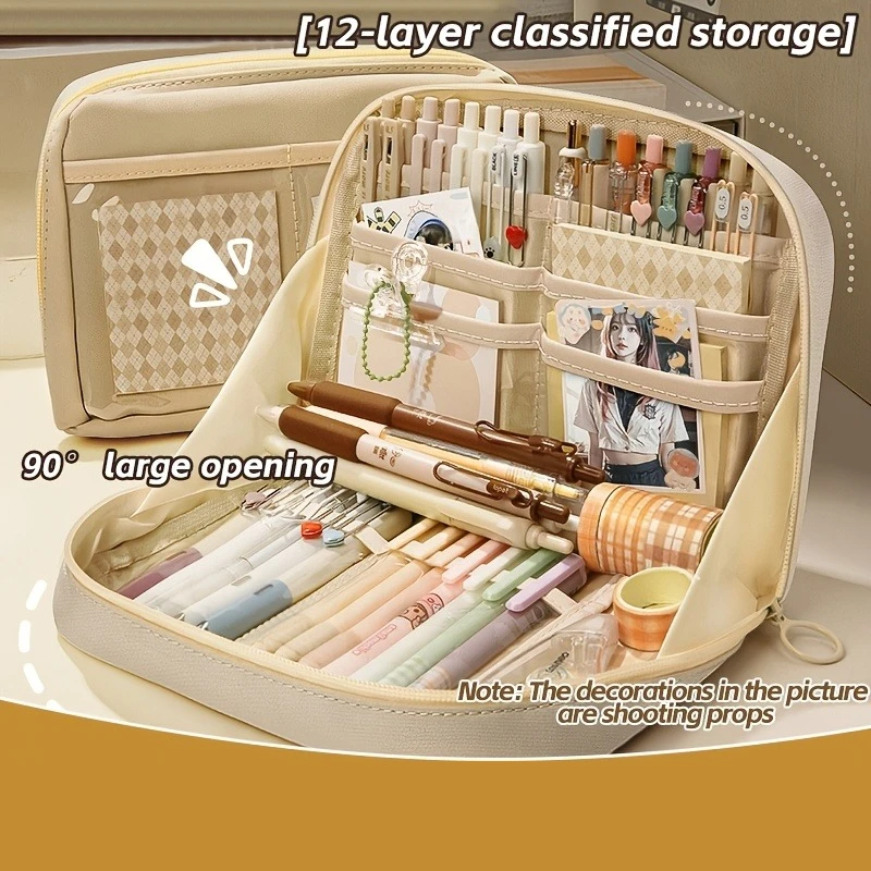 Multi-layer Desktop Organizer Case, Spacious Storage Box with Wide Opening, Practical Tabletop Holder for Stationery
