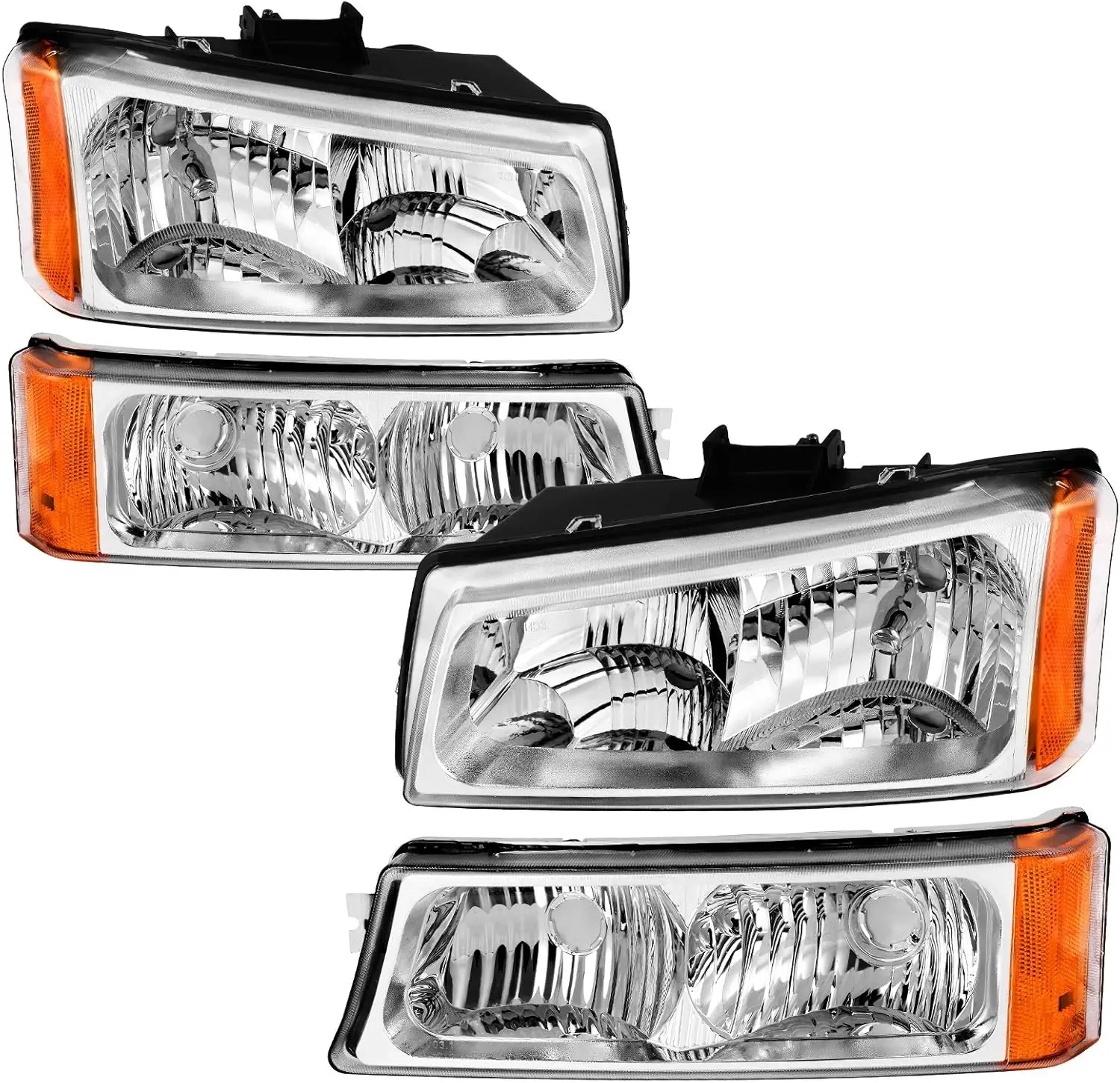 Headlight Assembly Compatible with 2003-2006 Chevy Silverado 1500 2500 3500 1500 HD 2500 HD Avalanche 1500 2500/07 Chevy Classic