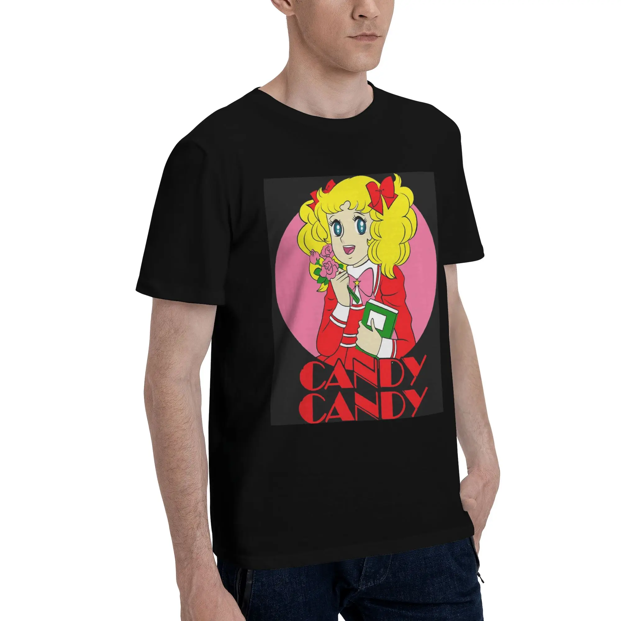 

Candy Candy Anime Japan Essential Men T-Shirt Plus Size T Shirts Men's O-Neck Cotton Tees Short Summer Male