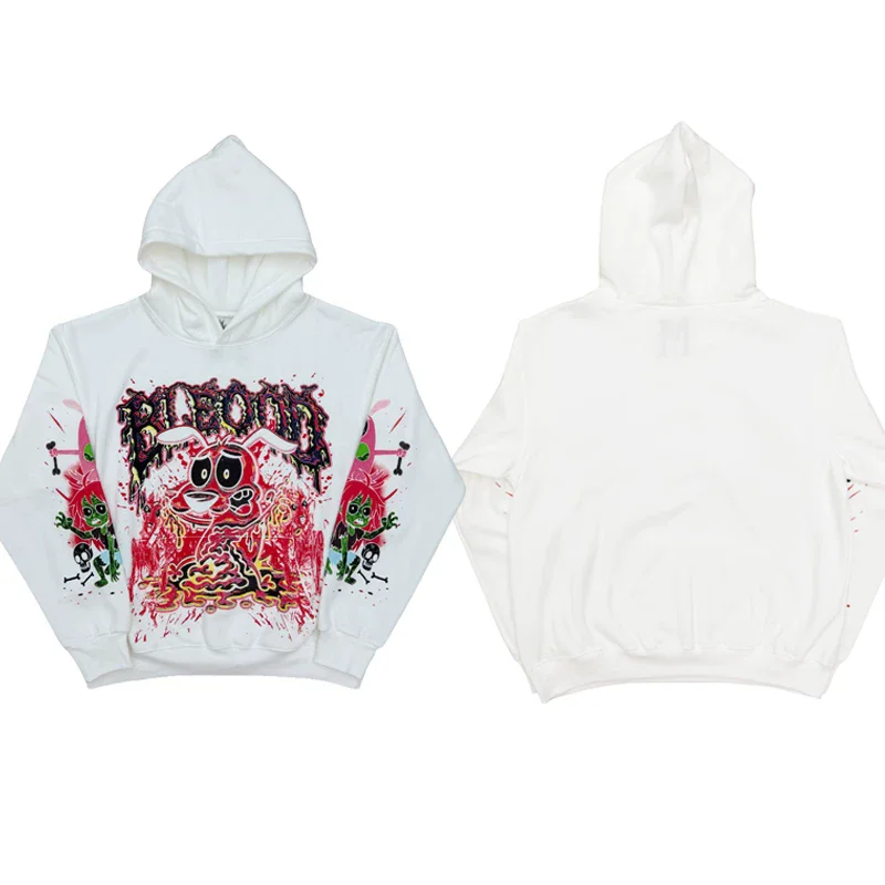 Новые мужские худи-пуловеры 2026 MERCH BLEOOD Pink YOU, флисовые, из вельветового хлопка, с начесом, размер US H5